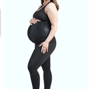 SRC Black Maternity Pregnancy Over the Bump Leggings